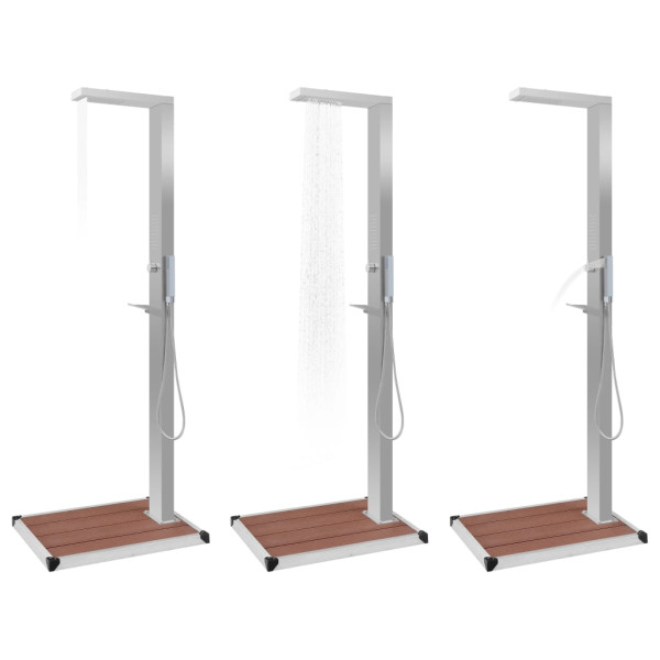 Chuveiro para exterior com base WPC aço inoxidável M 3