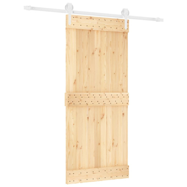 Puerta corredera con herrajes madera maciza de pino 90x210 cm M 2