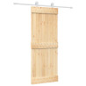Puerta corredera con herrajes madera maciza de pino 80x210 cm 2