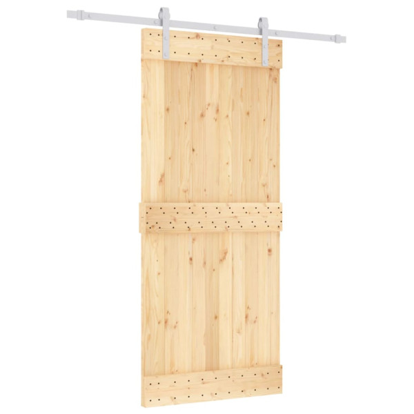 Puerta corredera con herrajes madera maciza de pino 90x210 cm M 2