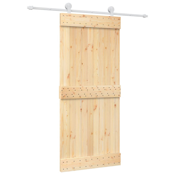 Puerta corredera con herrajes madera maciza de pino 90x210 cm M 2