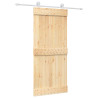 Puerta corredera con herrajes madera maciza de pino 90x210 cm 2