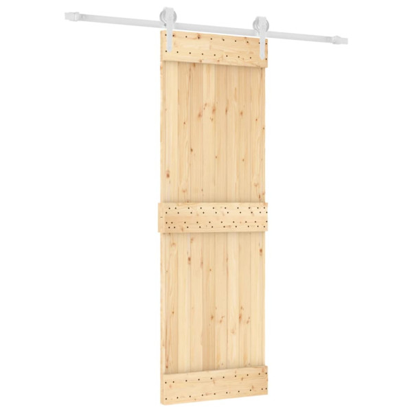 Puerta corredera con herrajes madera maciza de pino 70x210 cm M 2