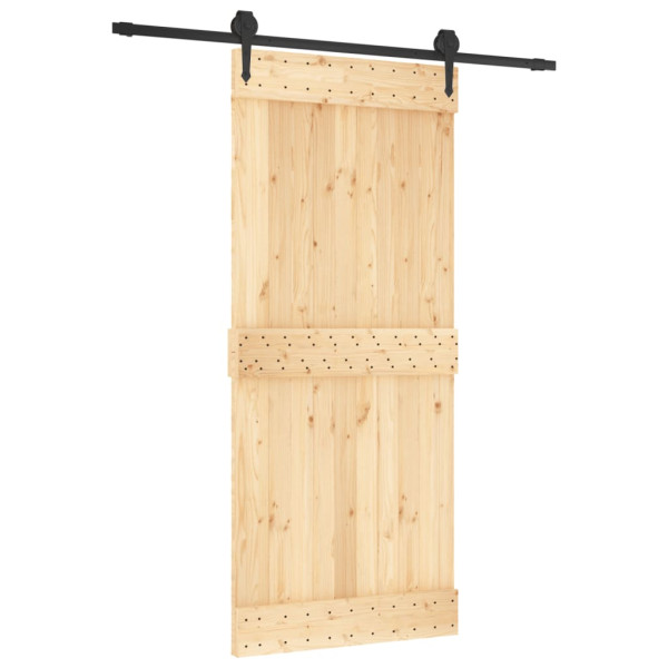Puerta corredera con herrajes madera maciza de pino 90x210 cm M 2