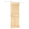 Puerta corredera con herrajes madera maciza de pino 80x210 cm 2