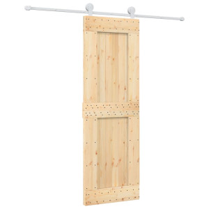 Puerta corredera con herrajes madera maciza de pino 70x210 cm H
