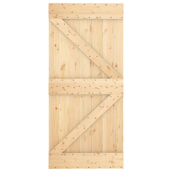 Puerta corredera con herrajes madera maciza de pino 95x210 cm M 4