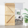 Puerta corredera con herrajes madera maciza de pino 95x210 cm 1