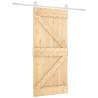 Puerta corredera con herrajes madera maciza de pino 95x210 cm 2