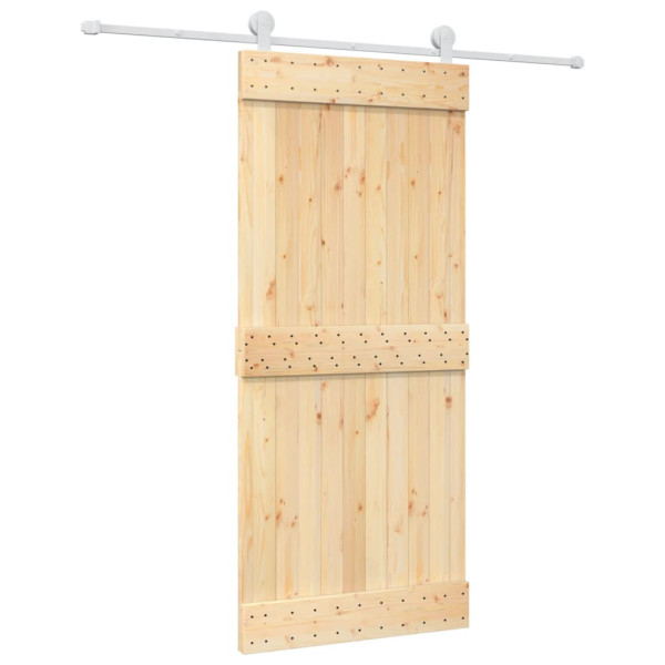 Puerta corredera con herrajes madera maciza de pino 90x210 cm M 2