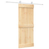 Puerta corredera con herrajes madera maciza de pino 80x210 cm 2