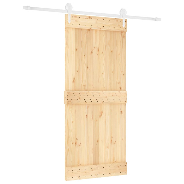 Puerta corredera con herrajes madera maciza de pino 90x210 cm M 2