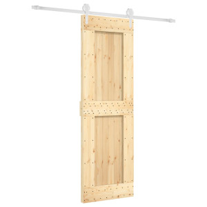 Puerta corredera con herrajes madera maciza de pino 70x210 cm H