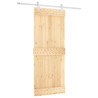 Puerta corredera con herrajes madera maciza de pino 85x210 cm 2