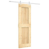 Puerta corredera con herrajes madera maciza de pino 70x210 cm 2
