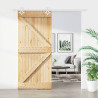 Puerta corredera con herrajes madera maciza de pino 90x210 cm 1