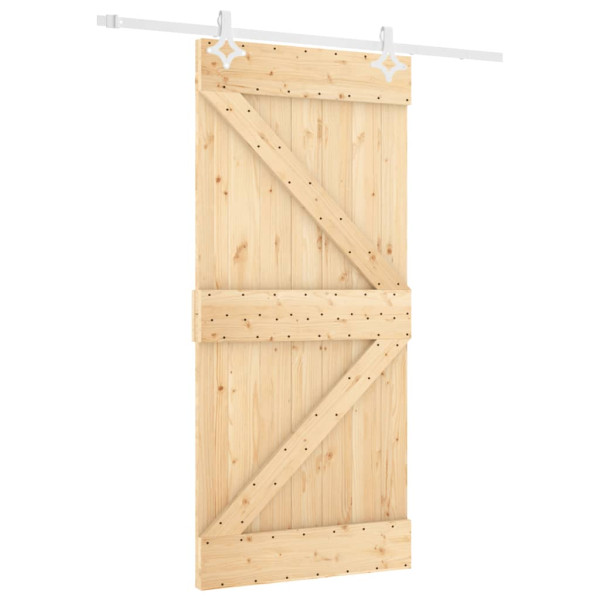 Puerta corredera con herrajes madera maciza de pino 90x210 cm M 2