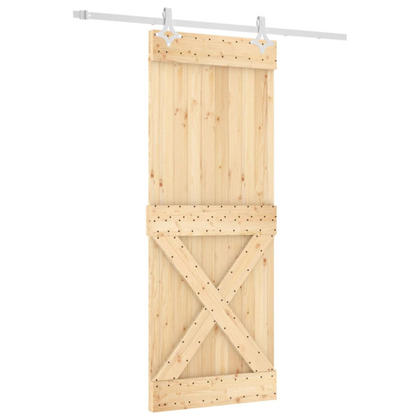 Puerta corredera con herrajes madera maciza de pino 80x210 cm M 2