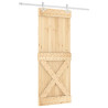 Puerta corredera con herrajes madera maciza de pino 80x210 cm 2