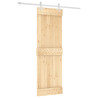 Puerta corredera con herrajes madera maciza de pino 70x210 cm 2