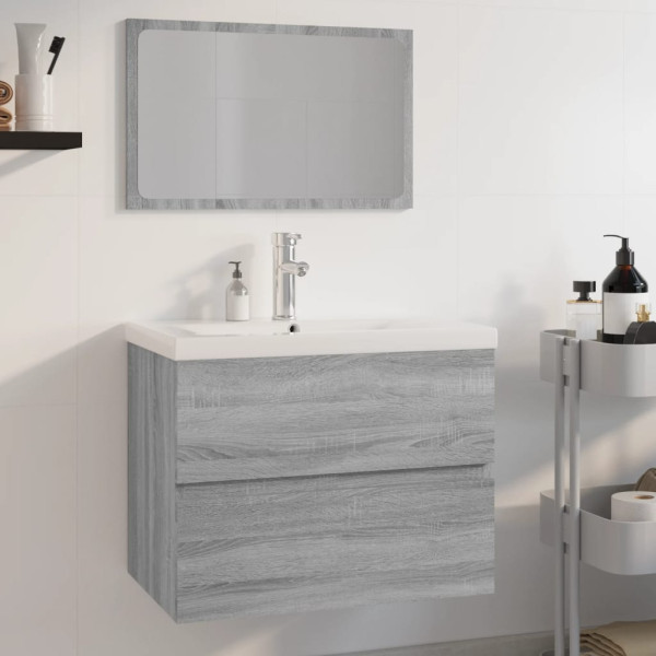 Set de muebles de baño madera contrachapada gris Sonoma D
