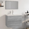 Set de muebles de baño madera contrachapada gris Sonoma 1