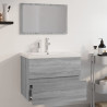 Set de muebles de baño madera contrachapada gris Sonoma 4