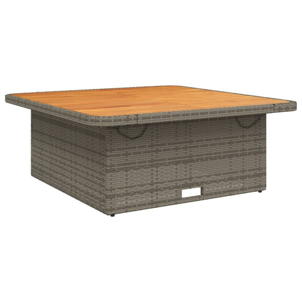 Set comedor de jardín 5 piezas con cojines ratán sintético gris M 4