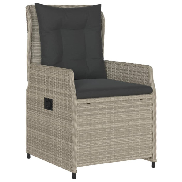 Set comedor de jardín 5 pzas cojines ratán sintético gris claro M 3