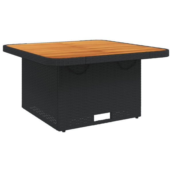 3 pcs conjunto de jantar p/ jardim c/ almofadões vime PE preto M 4