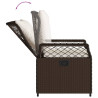 3 pcs conjunto jantar p/ jardim c/ almofadões vime PE castanho 5