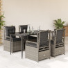 Set comedor de jardín 5 pzas cojines ratán sintético gris claro 1