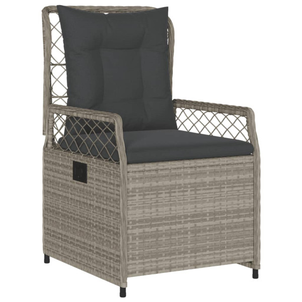 Set comedor de jardín 5 pzas cojines ratán sintético gris claro M 3