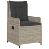 Set comedor jardín 7 pzas y cojines ratán sintético gris claro 3