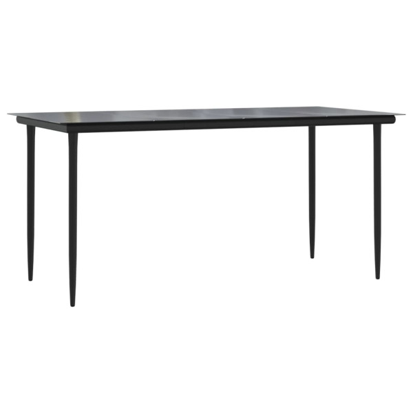 Set de comedor de jardín 7 pzas y cojines ratán sintético negro M 4