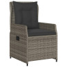 Set comedor jardín 7 pzas y cojines ratán sintético gris 3