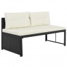 4 pcs conjunto lounge para jardim vime PE preto 5