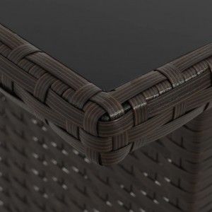 Set de muebles de jardín 4 piezas ratán sintético marrón H