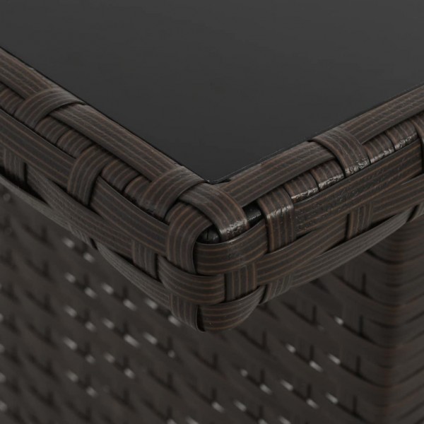 Set de muebles de jardín 4 piezas ratán sintético marrón M 2