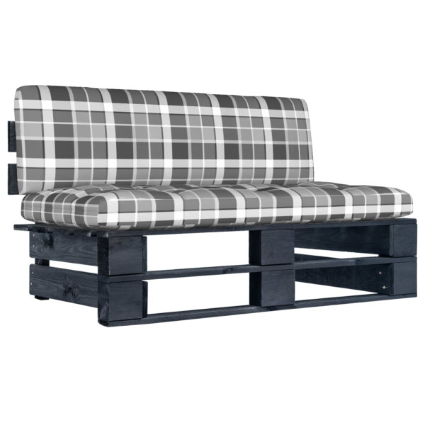 Sofá central de palets de jardín madera pino impregnada negro D