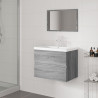 Set de muebles de baño madera contrachapada gris Sonoma 1