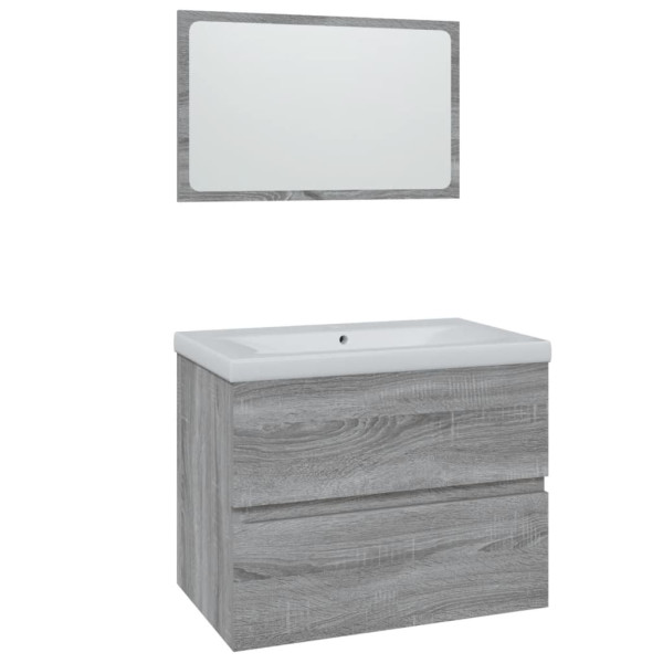 Set de muebles de baño madera contrachapada gris Sonoma M 2