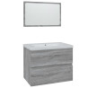 Set de muebles de baño madera contrachapada gris Sonoma 2