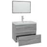Set de muebles de baño madera contrachapada gris Sonoma 3