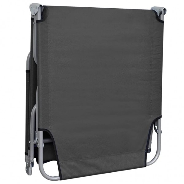 Tumbona plegable con respaldo ajustable gris M 4