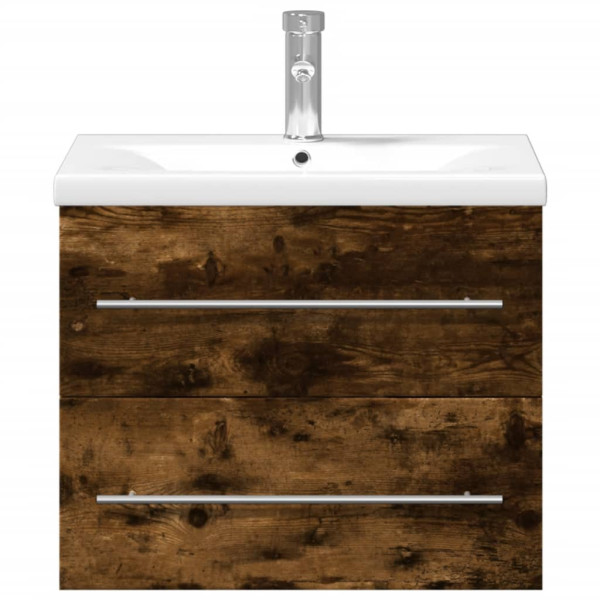 Mueble de baño con lavabo integrado roble ahumado M 4