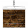 Mueble de baño con lavabo integrado roble ahumado 4
