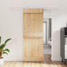 Puerta corredera con herrajes madera maciza de pino 80x210 cm 1