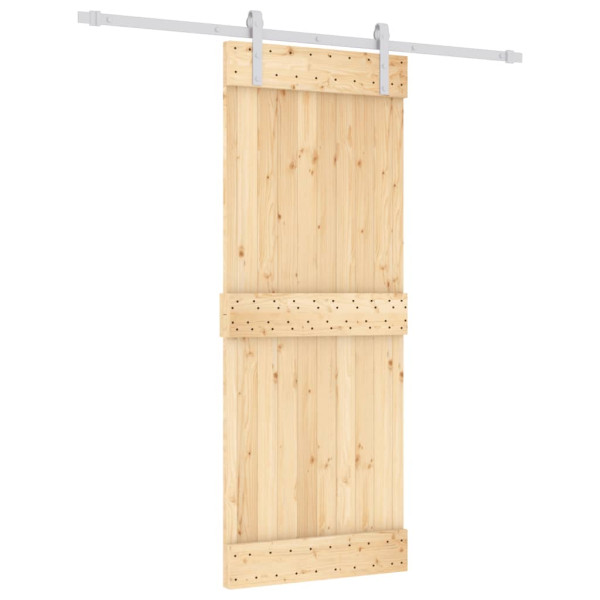 Puerta corredera con herrajes madera maciza de pino 80x210 cm M 2