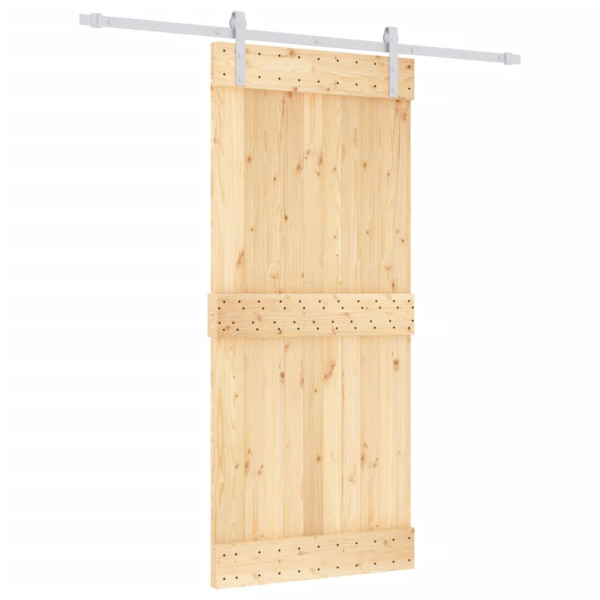 Puerta corredera con herrajes madera maciza de pino 90x210 cm M 2
